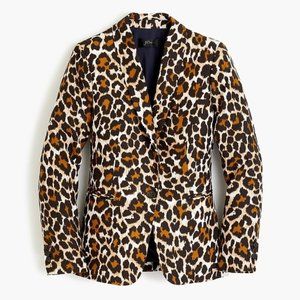 J.Crew Parke Leopard Blazer Linen Blend